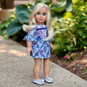 Party Dress - Blue Dress - Clothes Fits 18 Inch Doll (Doll Not Included)