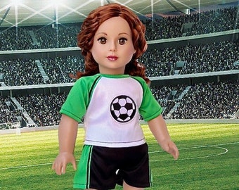 Soccer Girl -  Doll Clothes for 18 Inch Dolls- 4 Piece Outfit - Shirt, Shorts, Socks and Shoes