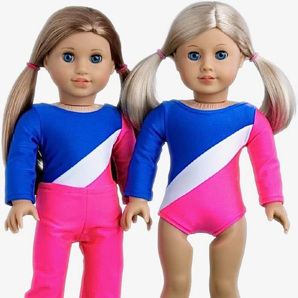Olympic Gymnast - Clothes Fits 18 inch Doll - 3 Piece Outfit - Gymnastic Leotard, Warmup Pants, Shoes
