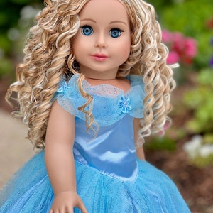 Blue Gown Clothes Fits 18 inch Doll Blue Gown with Silver Slippers image 4