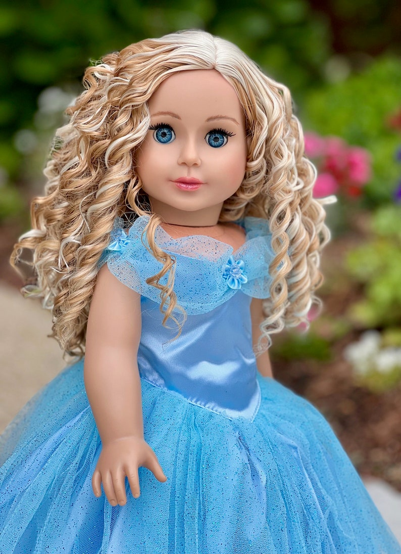 Blue Gown Clothes Fits 18 inch Doll Blue Gown with Silver Slippers image 4