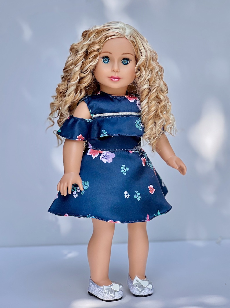 Romantic Moment Dark Blue Dress Clothes Fits 18 Inch Doll Doll Not Included image 6