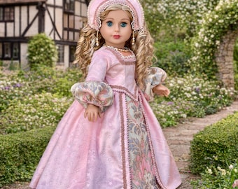 Catherine Howard - OOAK Historical Tudor Style Gown for 18 inch Dolls like American Girl Doll
