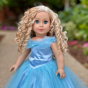 Blue Gown Clothes Fits 18 inch Doll Blue Gown with Silver Slippers image 9