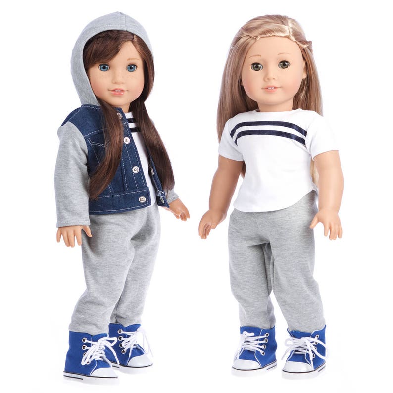 Tomboy -4 Piece 18 Inch Doll Outfit – Jeans Jacket, Sweatpants, T-Shirt and Boots bild 7