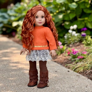 Hello Sunshine Doll Clothes for 18 inch Doll 3 Piece Doll Outfit Tunic, Leggings and Boots. image 5