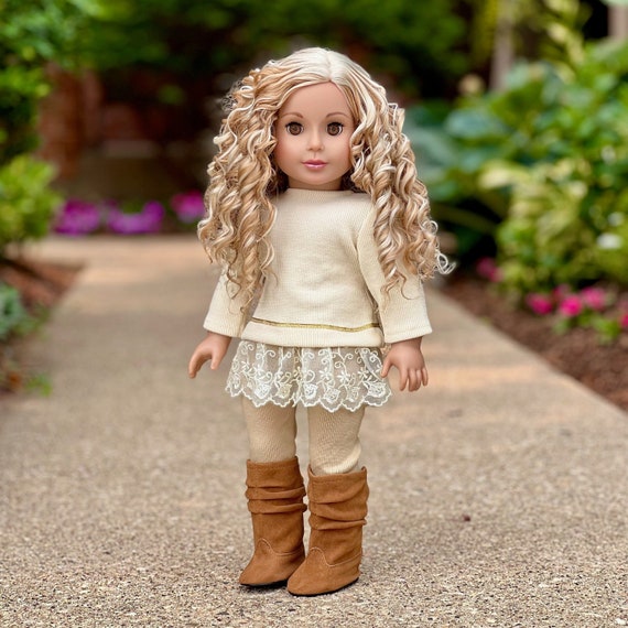 Romantic Melody  - 18 inch Doll Clothes - Tunic, Leggings & Boots (Doll Not Included)