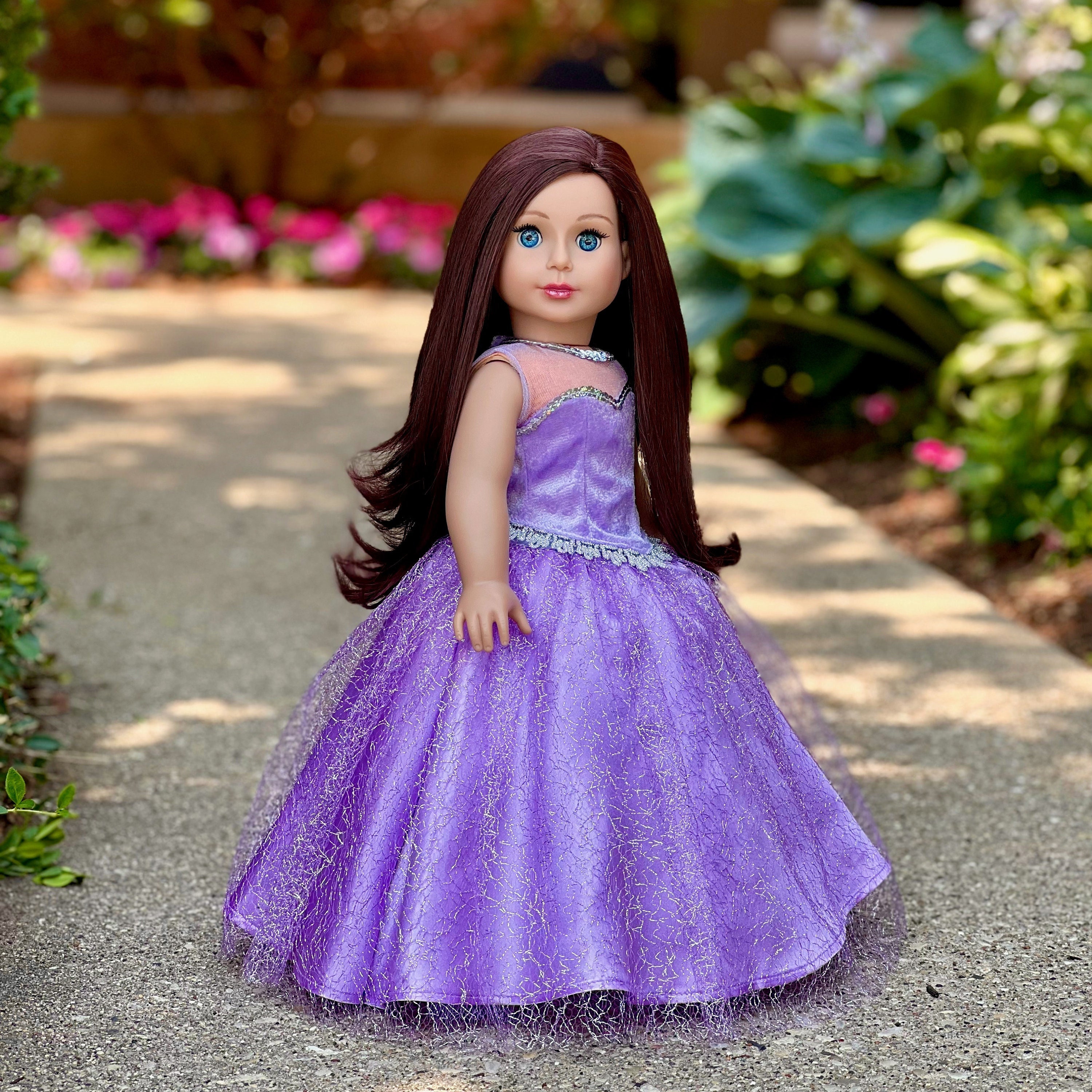 Purple Dress Porcelain Doll - Etsy Canada