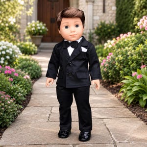 Tuxedo - for 18 Inch Dolls - Jacket, Pants, Belt, Shirt, Shoes (Doll Not Included)