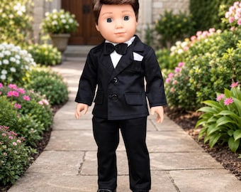 Tuxedo - for 18 Inch Dolls - Jacket, Pants, Belt, Shirt, Shoes (Doll Not Included)