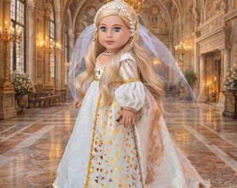 Lucrezia Borgia - OOAK Gown for 18 inch Doll: Handmade Renaissance Style  (Doll Not Included)