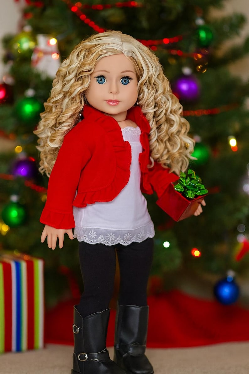 Uptown Girl -4 Piece Outfit for 18 inch Doll - Jacket, Tanktop, Leggings & Boots image 2