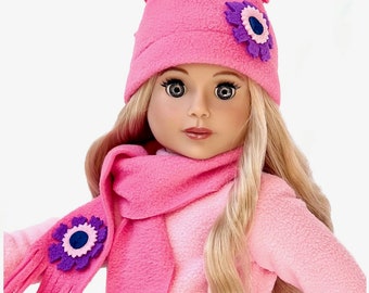 Hat and Scarf - Fits 18 inch Dolls