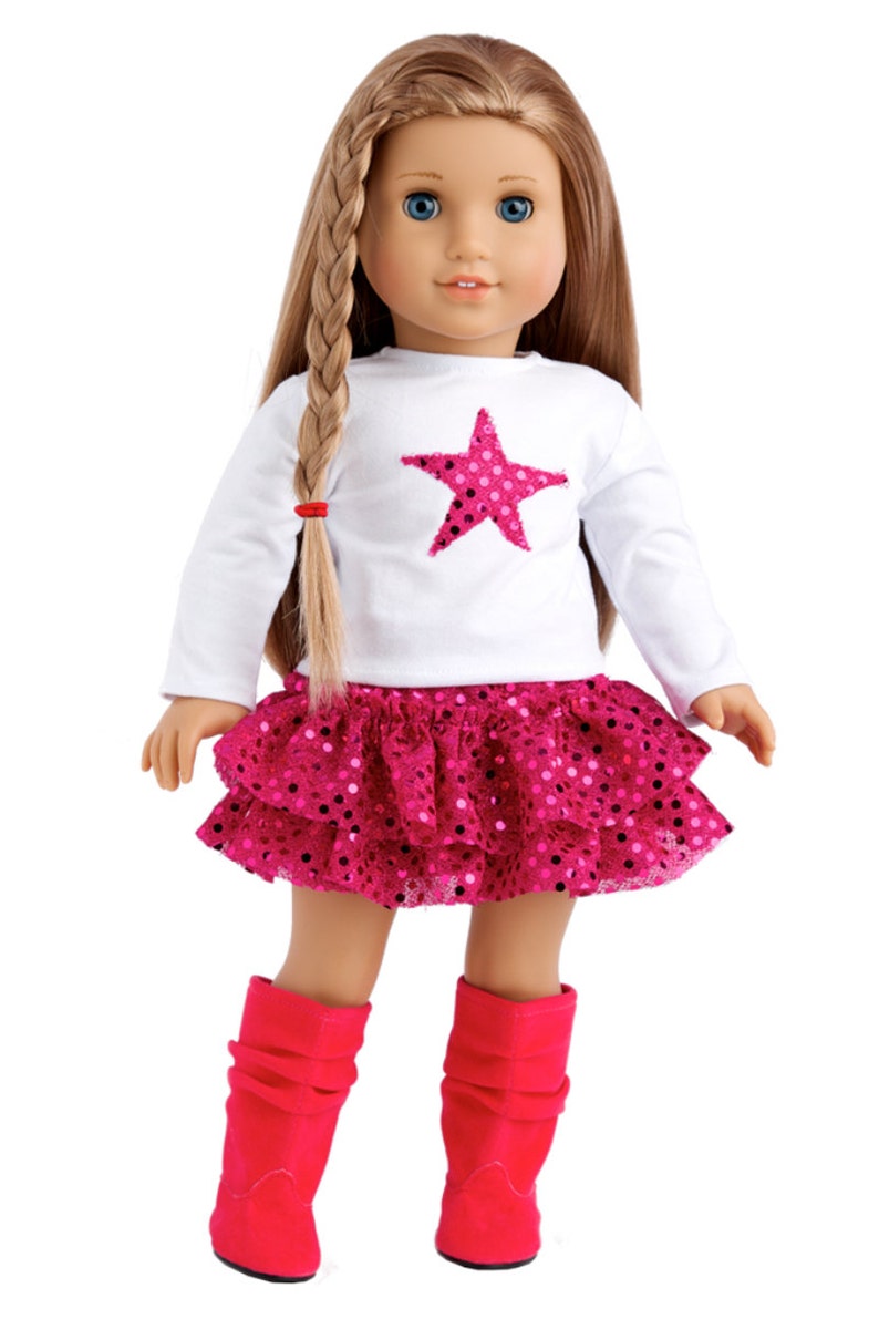 Doll Clothes fit 18 inch American Girl doll Leggings White with Sequins