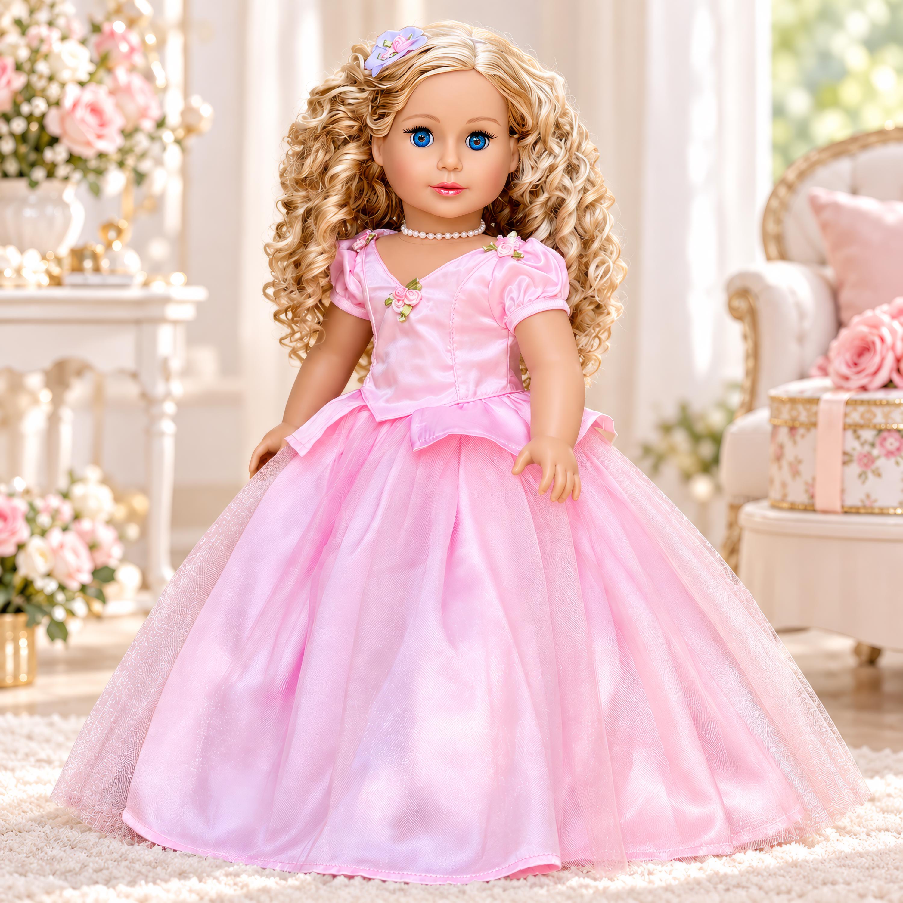 Pretty Pink - Outfit for 18-Inch Dolls - 4-Piece Set with Top, Skirt, Headpiece & Necklace - Doll Not Included