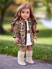 Fashion Girl - Clothes for 18 inch Doll - Cheetah Coat, Ivory Dress and Ivory Boots 