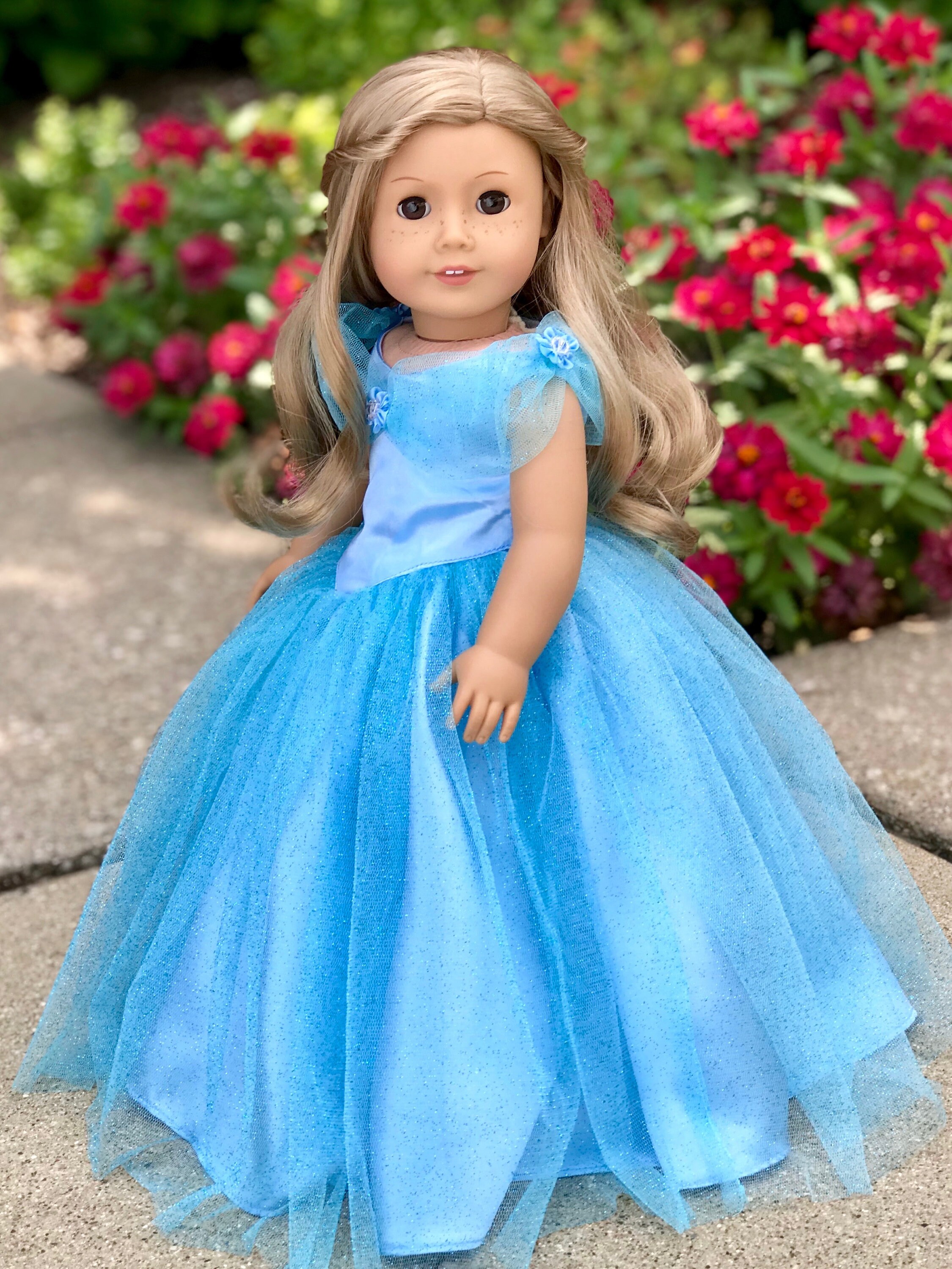 Cinderella dress inspired by Disney's movie for American girl 18" Doll Clothes