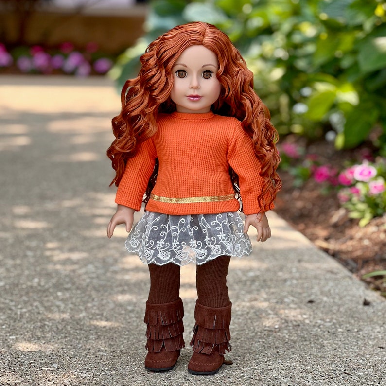 Hello Sunshine Doll Clothes for 18 inch Doll 3 Piece Doll Outfit Tunic, Leggings and Boots. image 3