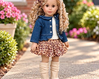 Adventure - 18 Inch Doll Clothes - Jacket, Skirt , Blouse, Boots & Scarf  (Doll Not Included)