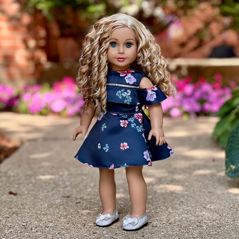 Romantic Moment Dark Blue Dress Clothes Fits 18 Inch Doll Doll Not Included image 4