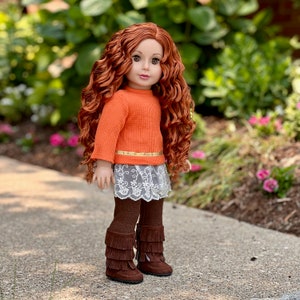 Hello Sunshine Doll Clothes for 18 inch Doll 3 Piece Doll Outfit Tunic, Leggings and Boots. image 8