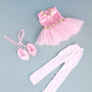 Prima Ballerina Clothes Fits 18 inch Doll 3 Piece Ballet Outfit Pink Leotard with Tutu, White Tights and Slippers image 8