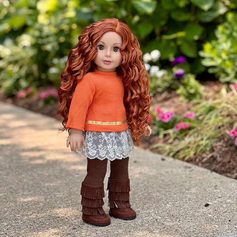 Hello Sunshine Doll Clothes for 18 inch Doll 3 Piece Doll Outfit Tunic, Leggings and Boots. image 2