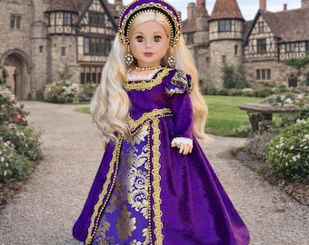 Catherine Parr - OOAK Historical Tudor Style Gown for 18 inch Dolls  (Doll not Included)
