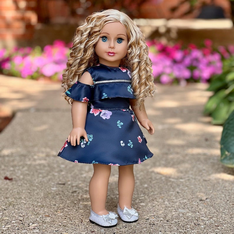 Romantic Moment Dark Blue Dress Clothes Fits 18 Inch Doll Doll Not Included image 1