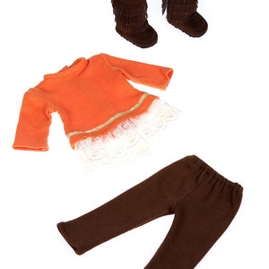 Hello Sunshine Doll Clothes for 18 inch Doll 3 Piece Doll Outfit Tunic, Leggings and Boots. image 9