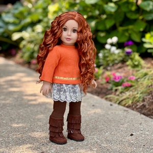 Hello Sunshine Doll Clothes for 18 inch Doll 3 Piece Doll Outfit Tunic, Leggings and Boots. image 6