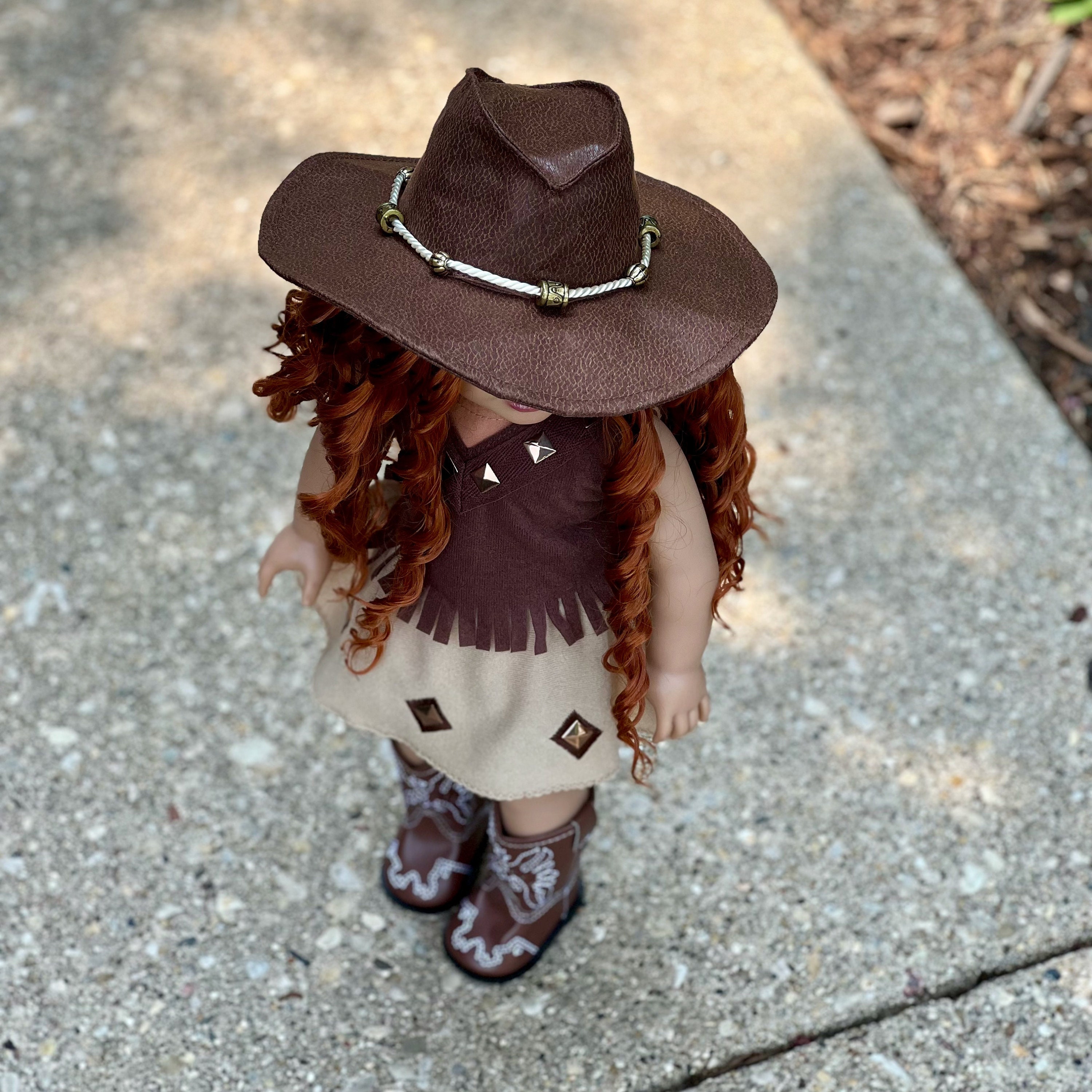 Tan Western Cowboy Hat Accessories fits 18 inch American Girl Doll Clothes