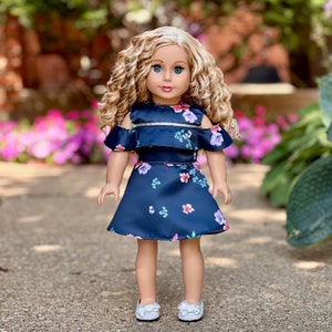 Romantic Moment Dark Blue Dress Clothes Fits 18 Inch Doll Doll Not Included image 2