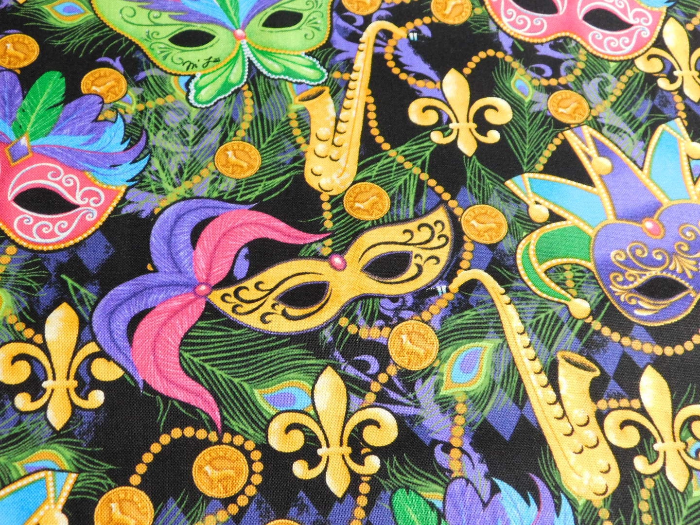 Mardi Gras by M Liss Beautiful and Colorful Mardi Gras Fabric