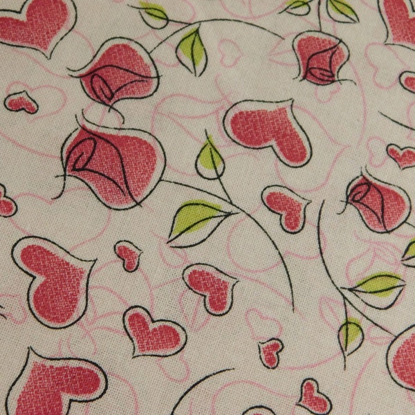 Hearts N Roses - Fabric is sold by the half yard, one continuous cut