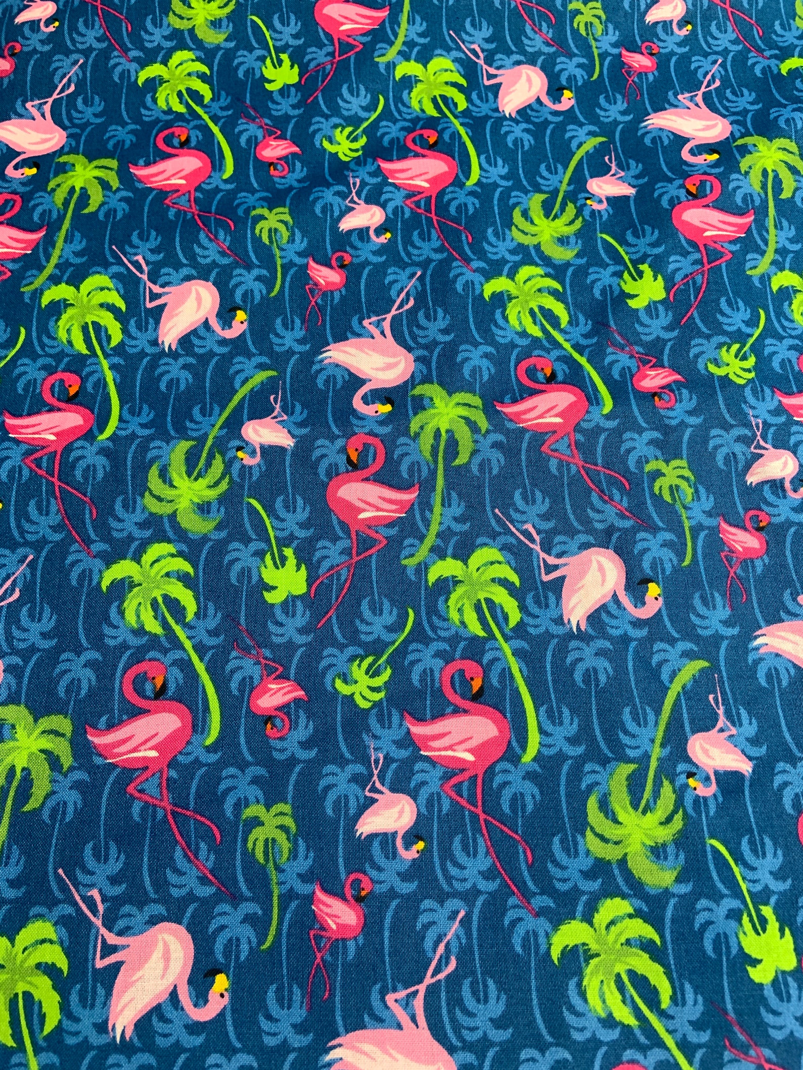 Beautiful Flamingos and Palm Trees-fabric is Sold by Half Yard - Etsy