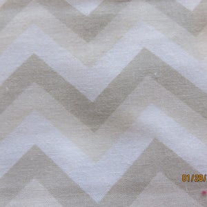 Beige, Cream and White  Chevron Pattern  - One continuous cut - 1/2 yard