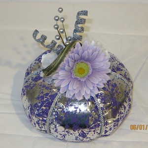 Beautiful Lavender/Silver Fabric Pumpkin (small)