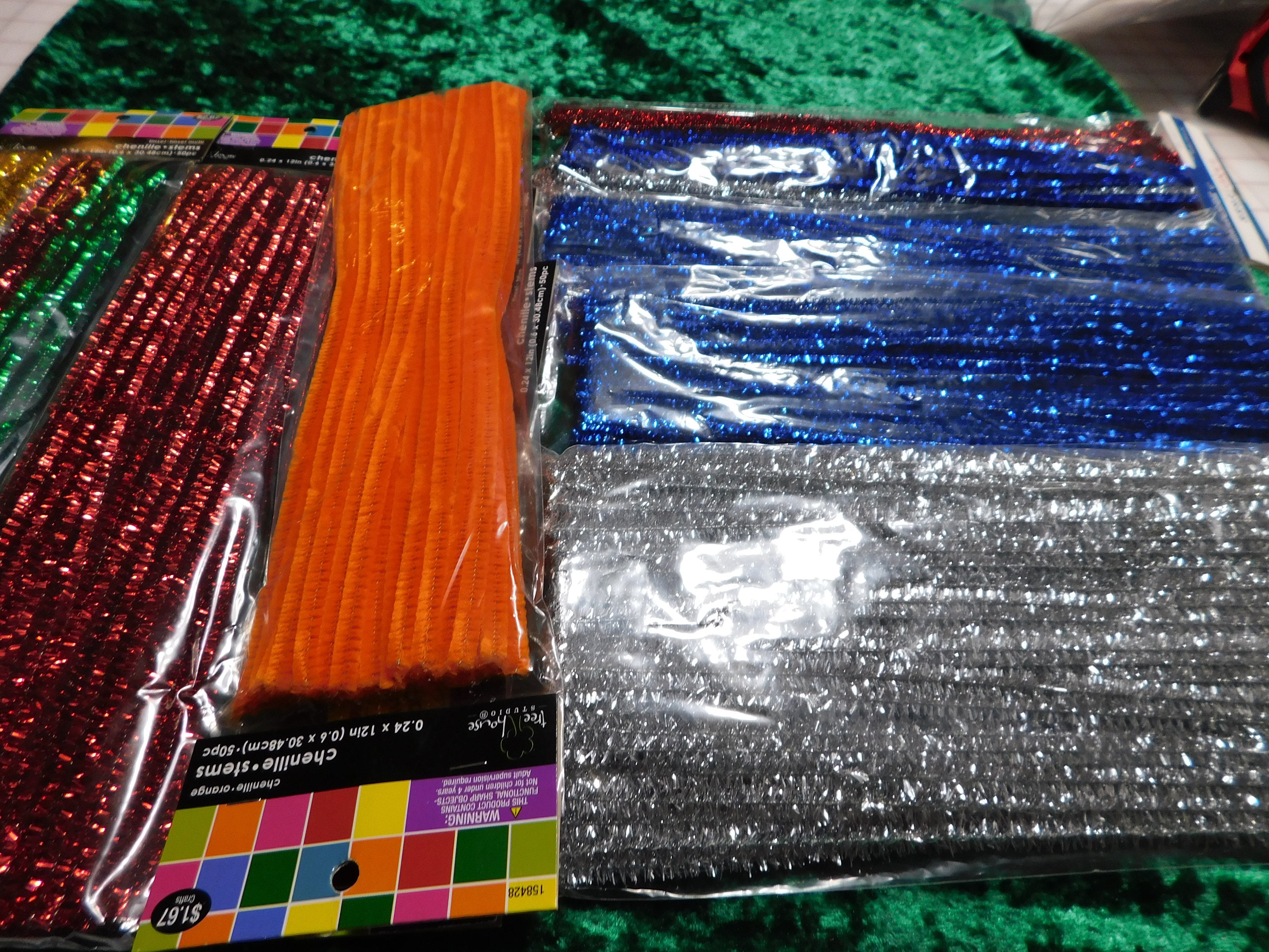 Chenille Stems Craft Stems Pipe Cleaners Assorted Colour Packs Plain  Glitter Twisted 