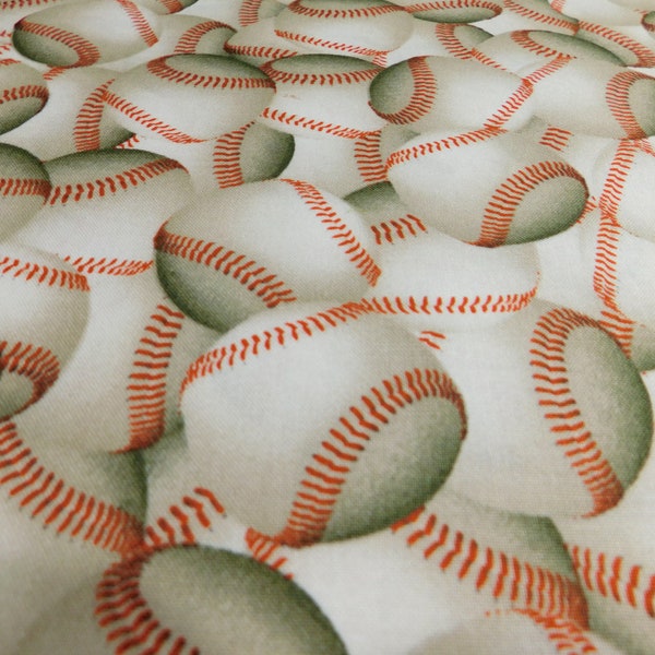 Brother Sister Design Studios- Baseballs- One continuous cut -Priced Per 1/2 Yard