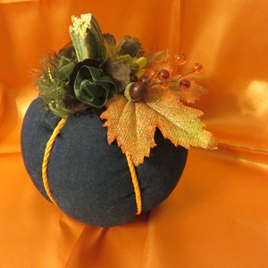 Denim Fabric Pumpkin  (small)