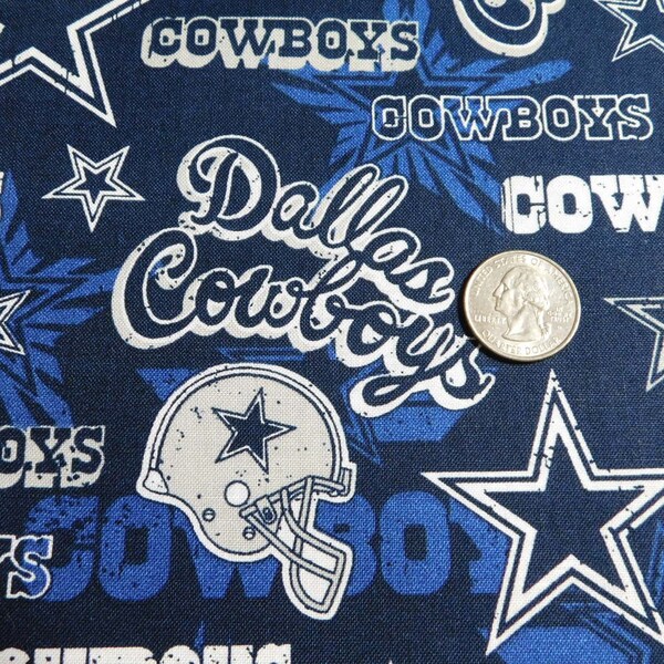 Licensed NFL - Dallas Cowboys Football Cotton Fabric - 58" Wide -  Fabric is Priced Per 1/2 Yard in One Continuous Cut