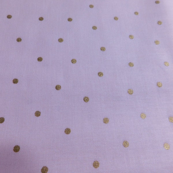 Pale Baby Pink with Metallic Gold Polka Dots