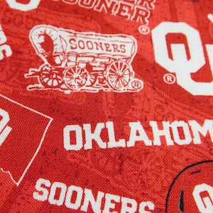 Team Shop-Oklahoma Tone on Tone-College Cotton - One continuous cut -Priced By 1/2 Yard