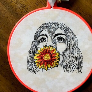Flower Girl Hoop // 8” Hoop // Modern Embroidery // Wall Art // Embroidery Art // Handstitched // Handmade