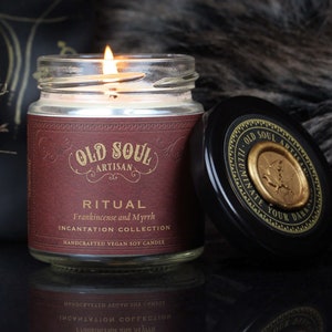 Ritual Soy Candle - Frankincense & Myrrh - Church Candle - Prayer Candle - Meditation Altar Candle - Spiritual Communication