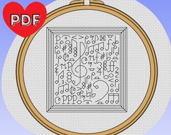 Music Blackwork Pattern