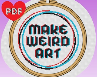 Make Weird Art Glitch Cross Stitch Pattern