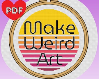 Make Weird Art Sunset Cross Stitch Pattern