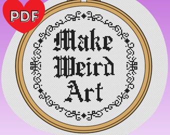 Make Weird Art Gothic Cross Stitch Pattern